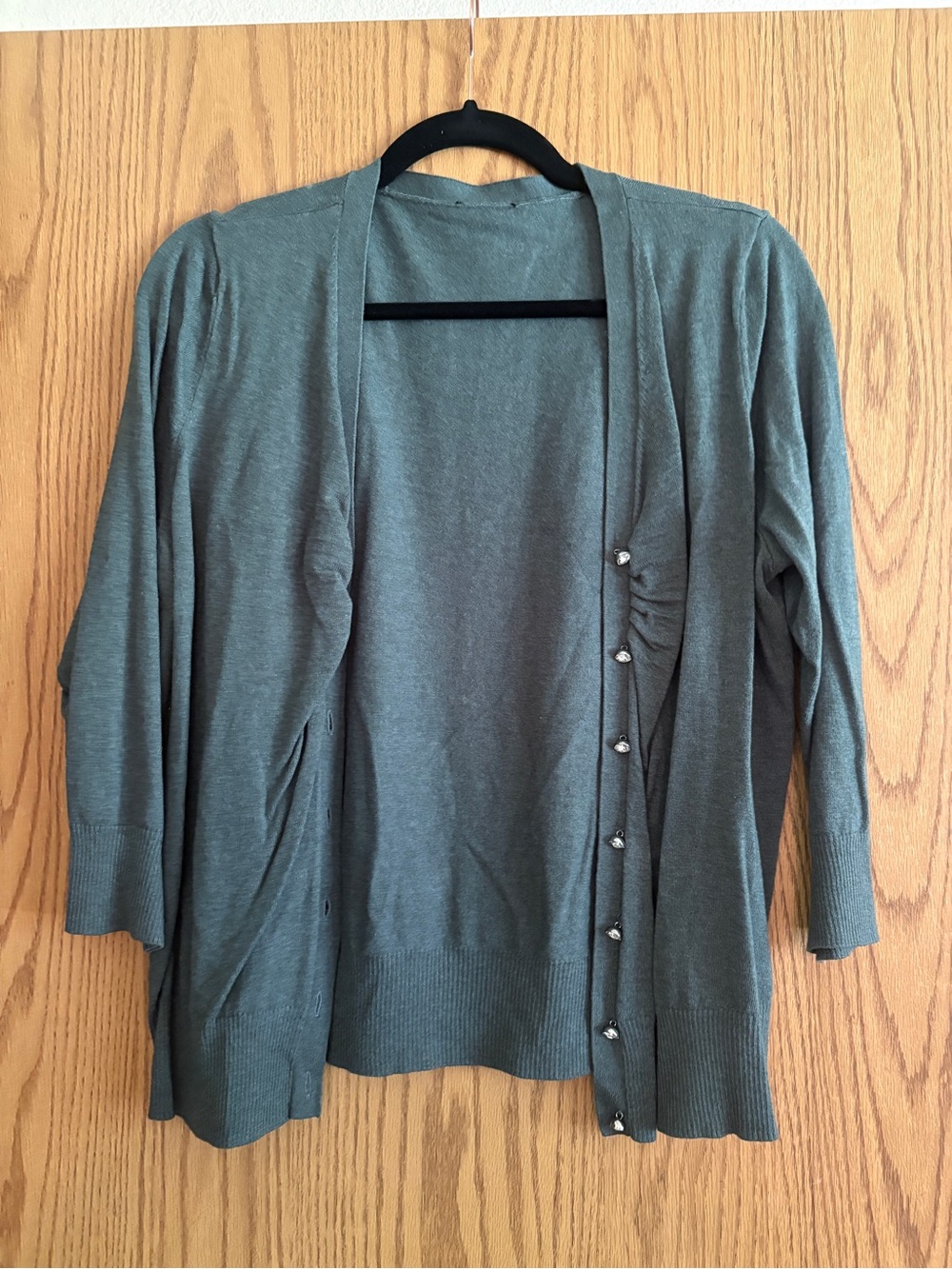 Women's Olive Green Open Cardigan Sweater